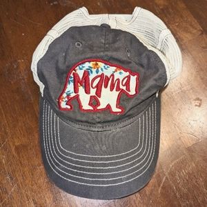 Mama Bear hat charcoal gray mesh back adjustable back